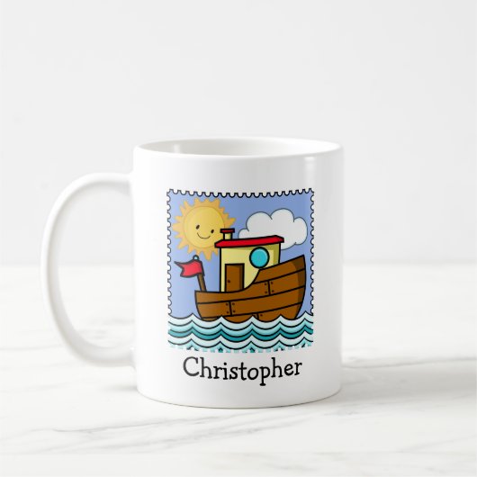 Gepersonaliseerde sleepboot koffiemok (Links)
