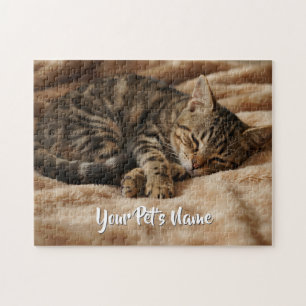 Gepersonaliseerde Sleeping Kitten Schattigee Custo Legpuzzel