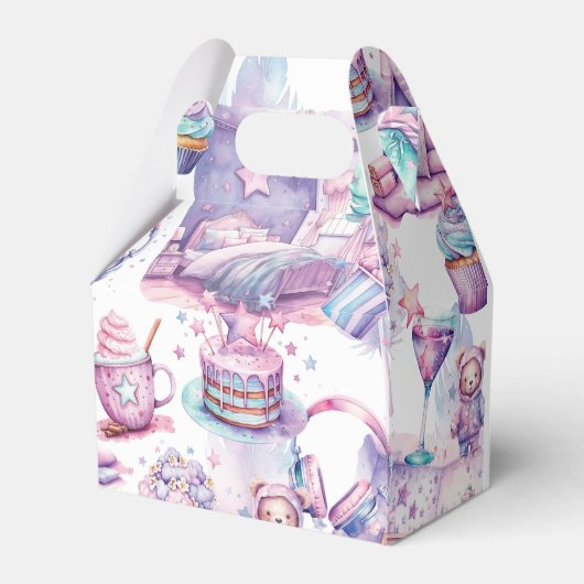 Gepersonaliseerde Sleepover Meisje Verjaardag Part Bedankdoosjes (Achterkant)