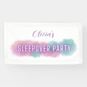 Gepersonaliseerde 'Sleepover Party' | Pastel kleur Spandoek (Horizontaal)