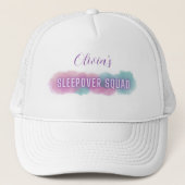 Gepersonaliseerde 'Sleepover Squad' | Pastel kleur Trucker Pet (Voorkant)