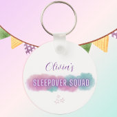 Gepersonaliseerde 'Sleepover Squad' | pastel Sleutelhanger