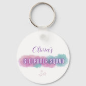 Gepersonaliseerde 'Sleepover Squad' | pastel Sleutelhanger (Voorkant)