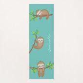 Gepersonaliseerde Sleepy Happy Sloth Schattige Yogamat (Voorkant)