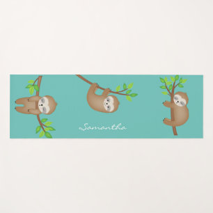 Gepersonaliseerde Sleepy Happy Sloth Schattige Yogamat