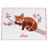 Gepersonaliseerde "Sleepy Red Panda" Cherry Blosso Groot Cadeauzakje (Voorkant)