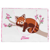 Gepersonaliseerde "Sleepy Red Panda" Cherry Blosso Groot Cadeauzakje (Achterkant)