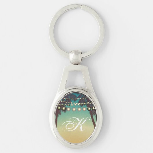 Gepersonaliseerde Sleutelhanger Beach Sunset Palmb (Voorkant)