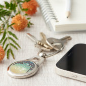 Gepersonaliseerde Sleutelhanger Beach Sunset Palmb (Zijkant)