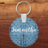 Gepersonaliseerde Sleutelhanger rustieke Tin Panel (Voorkant)