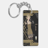 gepersonaliseerde sleutelhanger van flapper (Voorkant Links)