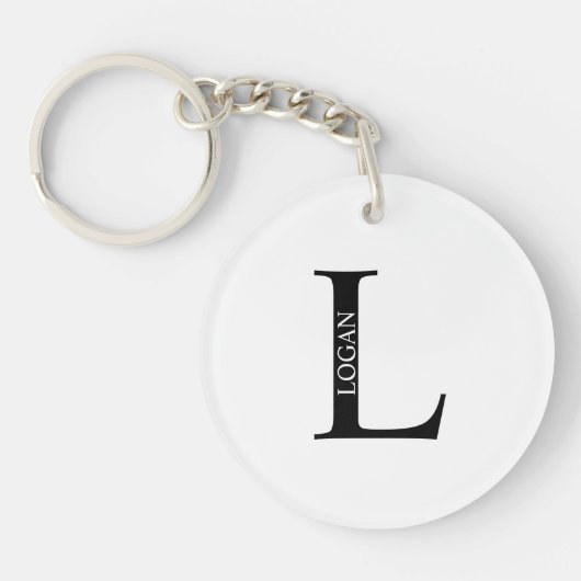 Gepersonaliseerde Sleutelhanger van het Monogram e (Voorkant)