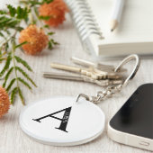 Gepersonaliseerde Sleutelhanger van het Monogram e (Voorkant Rechts)