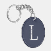 Gepersonaliseerde Sleutelhanger van het Monogram e (Voorkant Links)