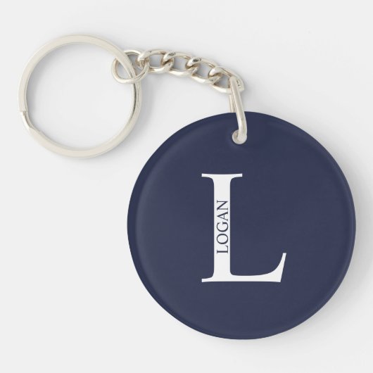 Gepersonaliseerde Sleutelhanger van het Monogram e (Voorkant)