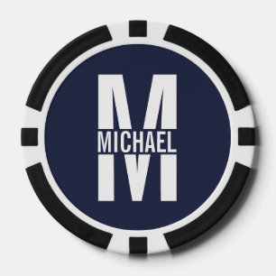 Gepersonaliseerde Sleutelhanger van het Monogram e Poker Chips
