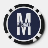 Gepersonaliseerde Sleutelhanger van het Monogram e Poker Chips (Achterkant)