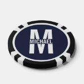 Gepersonaliseerde Sleutelhanger van het Monogram e Poker Chips (Enkel)