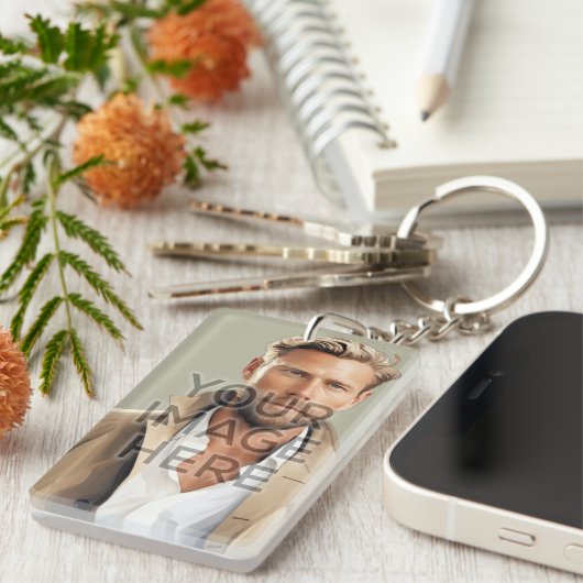 Gepersonaliseerde Sleutelhanger Verticale Afbeeldi (Voorkant Rechts)