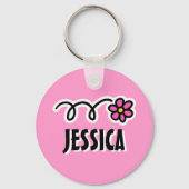 Gepersonaliseerde sleutelhanger voor meisje | Roze (Voorkant)