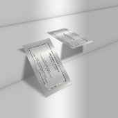 Gepersonaliseerde Slick Zilver Grijs Metallic Text Visitekaartje