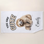 GEPERSONALISEERDE SLOTH BEACH HANDDOEK (Voorkant)