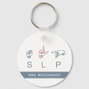 Gepersonaliseerde SLP Logopedist Waardering Sleutelhanger