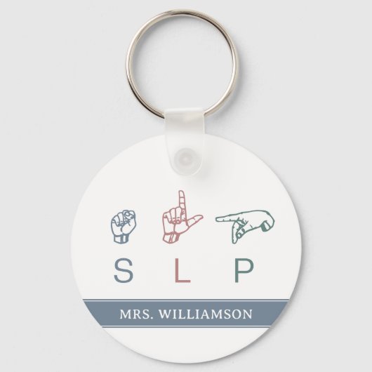Gepersonaliseerde SLP Logopedist Waardering Sleutelhanger (Voorkant)