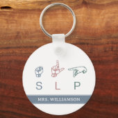 Gepersonaliseerde SLP Logopedist Waardering Sleutelhanger (Achterkant)