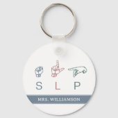Gepersonaliseerde SLP Logopedist Waardering Sleutelhanger (Achterkant)