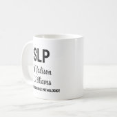 Gepersonaliseerde SLP Spraak Taal Patholoog Gift Koffiemok (Voorkant links)