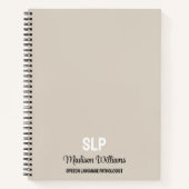 Gepersonaliseerde SLP Spraak Taal Patholoog Gift Notitieboek (Voorkant)