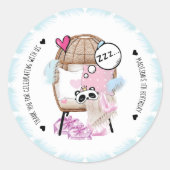 Gepersonaliseerde Slumber Party Birthday Ronde Sticker (Voorkant)