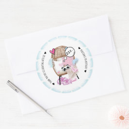 Gepersonaliseerde Slumber Party Birthday Ronde Sticker