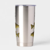 Gepersonaliseerde Smallmouth Bass Monogram Vis Geïsoleerde Drinkbeker (Links)