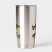 Gepersonaliseerde Smallmouth Bass Monogram Vis Geïsoleerde Drinkbeker (Rechts)