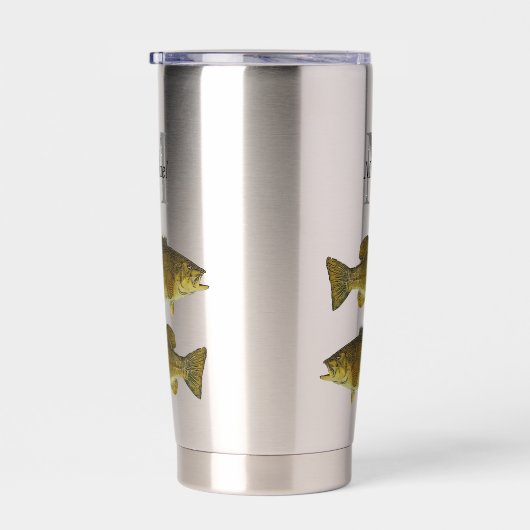 Gepersonaliseerde Smallmouth Bass Monogram Vis Geïsoleerde Drinkbeker (Rechts)