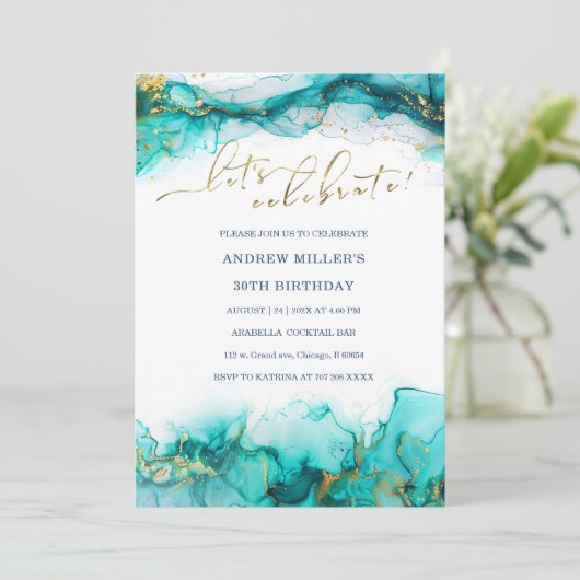 Gepersonaliseerde Smaragd Gouden Verjaardag Kaart (Staand voorkant)