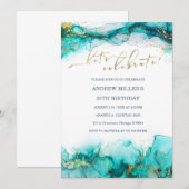 Gepersonaliseerde Smaragd Gouden Verjaardag Kaart (Voorkant / Achterkant)