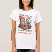 Gepersonaliseerde Smeltende Sneeuwman Kerst Meltdo T-shirt (Voorkant)