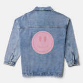 Gepersonaliseerde Smiley gezicht Happy Smile Naam Denim Jacket (Achterkant)