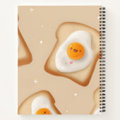 Gepersonaliseerde Smiley Toast en Egg Pattern Notitieboek (Achterkant)