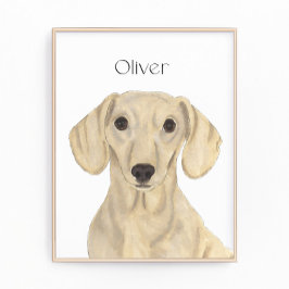 Gepersonaliseerde Smooth Red Dachshund Art Foto Afdruk