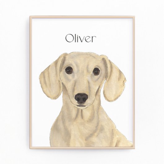 Gepersonaliseerde Smooth Red Dachshund Art Foto Afdruk