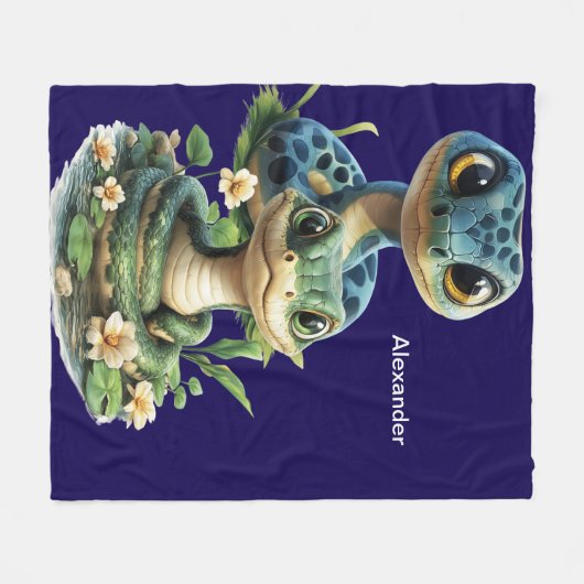 Gepersonaliseerde Snake Fleece Deken (Voorkant (Horizontaal))