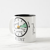 Gepersonaliseerde Snarky Daylight Savings Time Tweekleurige Koffiemok (Voorkant links)