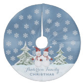 Gepersonaliseerde sneeuwboomrok fleece kerstboom rok (Voorkant)