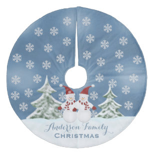 Gepersonaliseerde sneeuwboomrok fleece kerstboom rok