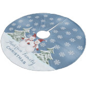 Gepersonaliseerde sneeuwboomrok fleece kerstboom rok (Gekanteld)