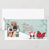 Gepersonaliseerde sneeuwende Santa sleigh fotokaar Feestdagenkaart (Voorkant / Achterkant)
